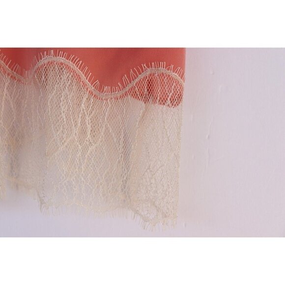 Wilfred Aritzia Women's Size XXS Orange Chimere Camisole Silk Lace Trim Tank Top - Picture 3 of 6
